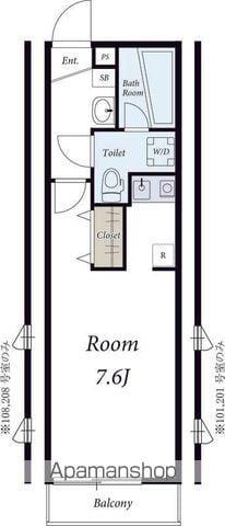 リブリ・自由が丘Ⅱ(1K/1階)の間取り写真