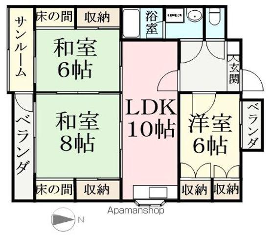 リッツ文京(3LDK/3階)の間取り写真