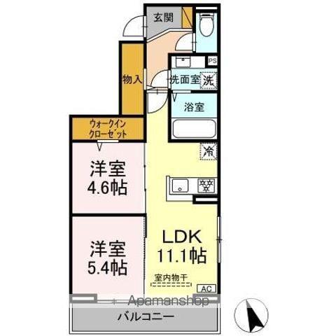 オーガスタハイツ(2LDK/3階)の間取り写真