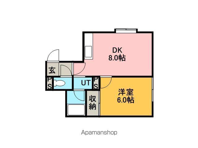MマエダⅢ(1DK/3階)の間取り写真