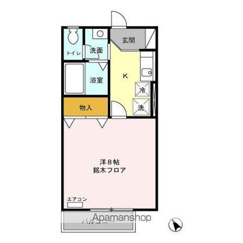 セジュールS・なかむら B(1K/1階)の間取り写真