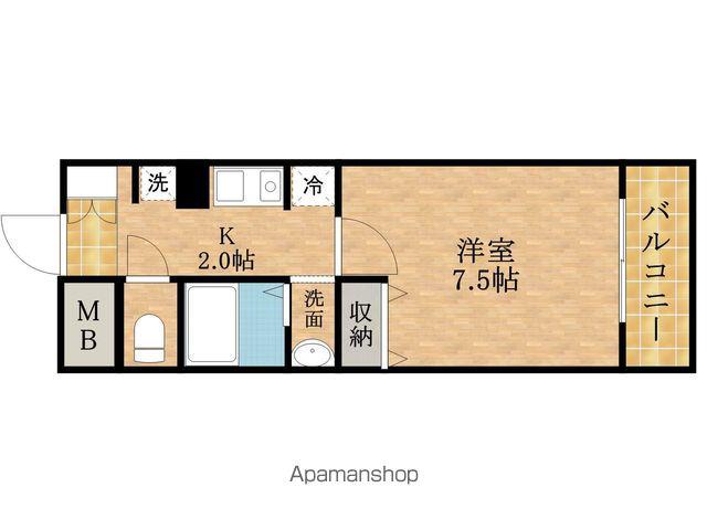 ロイヤルスクエアえびす(1K/1階)の間取り写真