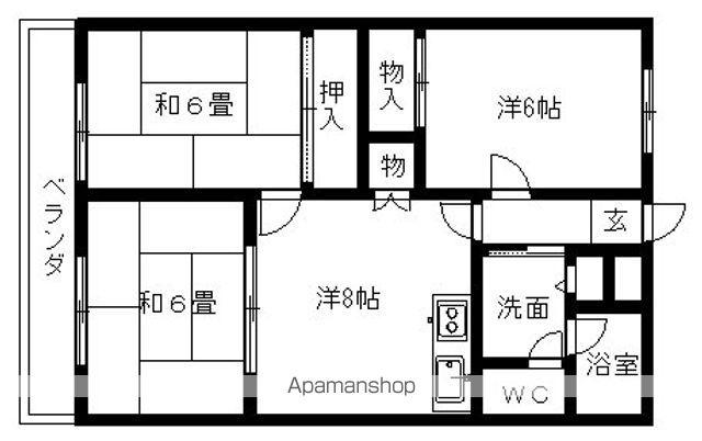 サンクレスト中央(3DK/3階)の間取り写真