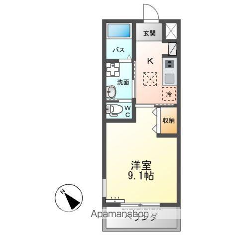 エンプレスⅡ(1K/1階)の間取り写真