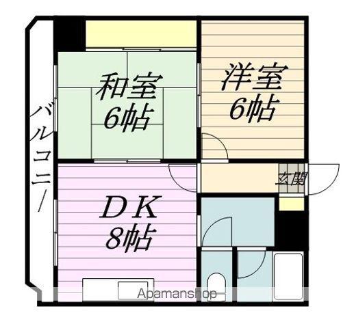 マンションニューエルム(2DK/2階)の間取り写真