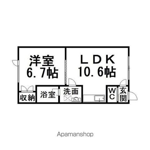 ハイネストキワ(1LDK/1階)の間取り写真