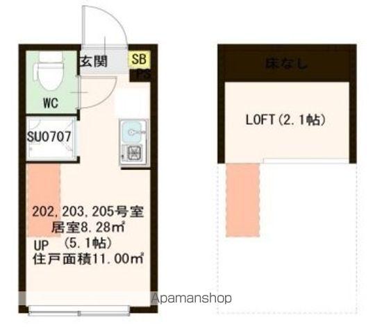 プランドール桜台(ワンルーム/2階)の間取り写真