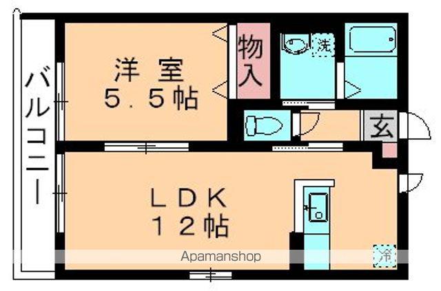 ルミエールB(1LDK/1階)の間取り写真