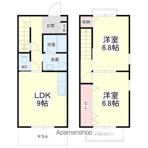 ブルーヘブン(2DK)の間取り写真