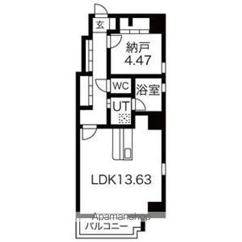 GHONMACHI(ワンルーム/3階)の間取り写真