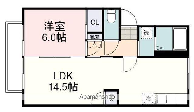プレジール長崎(1LDK/2階)の間取り写真