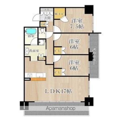 CITY SPIRE難波グレイス(3LDK/9階)の間取り写真