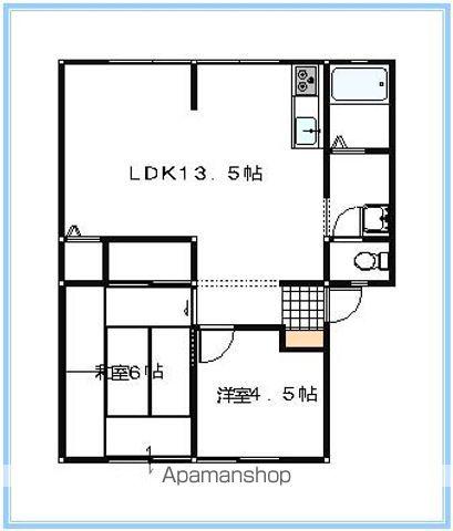 グリーンヒルズ九重田A棟(2LDK/1階)の間取り写真
