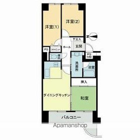 ライオンズマンション伏見公園(3DK/5階)の間取り写真