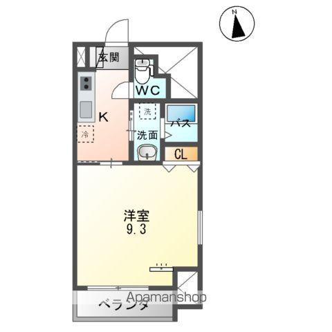 長町1丁目マンション(1K/8階)の間取り写真