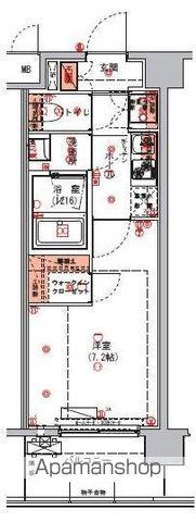 ハーモニーレジデンス東京アーバンスクエア002(1K/5階)の間取り写真