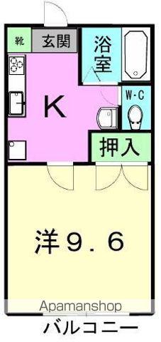 グランディールⅤ(1K/1階)の間取り写真