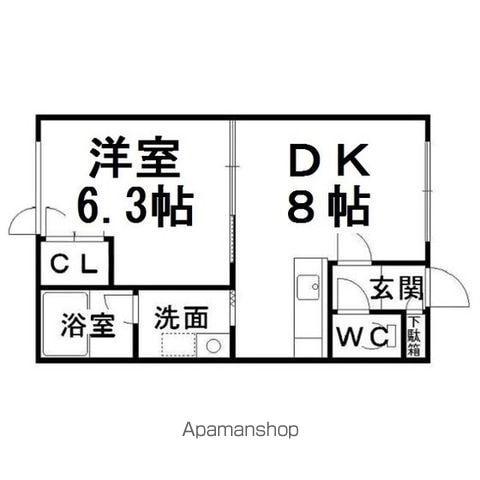 コーポプリムラⅠ(1DK/1階)の間取り写真