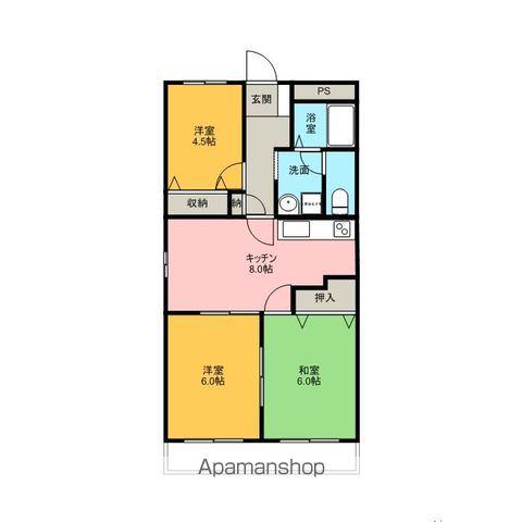 メゾンエミナースW(3DK/2階)の間取り写真