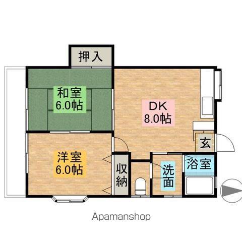PARKハイツ(2DK/2階)の間取り写真