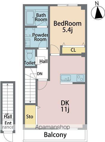 アル・羽ノ浦B(1LDK/2階)の間取り写真