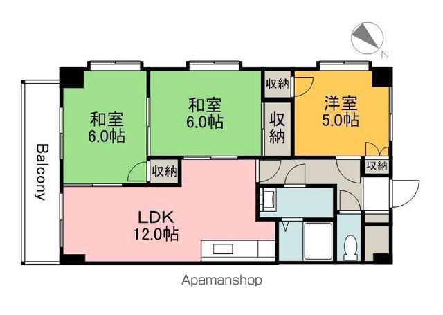 ビラバロンⅡ(3LDK/2階)の間取り写真