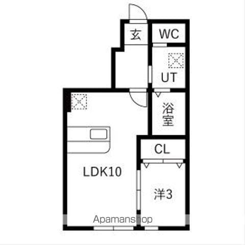 グラージアス(1LDK/1階)の間取り写真