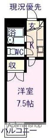 エメローズ渡辺(1K/1階)の間取り写真