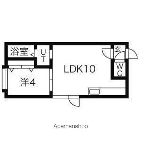 アークコート北大西Ⅲ(1LDK/3階)の間取り写真