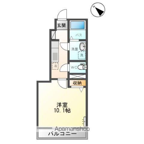 ベル・クレール(1K/1階)の間取り写真