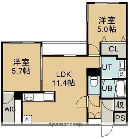 グラン・ソレーユⅡ(2LDK/4階)の間取り写真