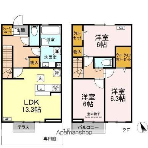 ルピナス南青山(3LDK/1階)の間取り写真