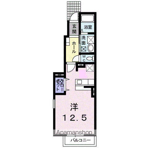 メゾン・ドゥフラン(ワンルーム/1階)の間取り写真