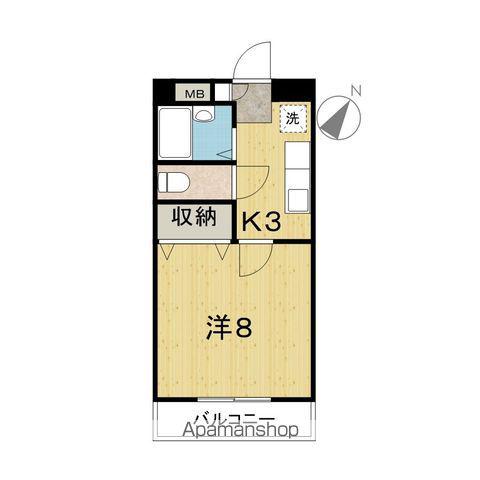 ルミエールエスト(1K/2階)の間取り写真