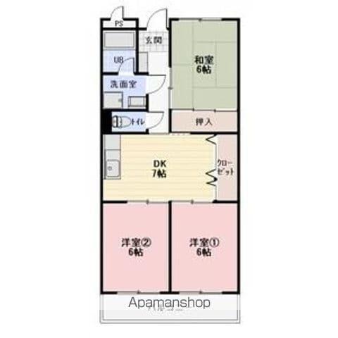 リンピアMIYAKE(3DK/2階)の間取り写真