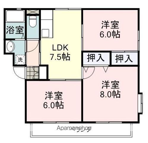 サンガーデン Ⅲ(3LDK/1階)の間取り写真