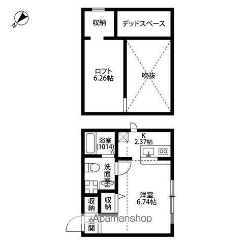 プリマラウレアⅠ(ワンルーム/2階)の間取り写真