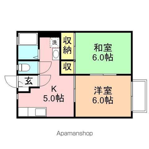 パストラール近江(2K/2階)の間取り写真