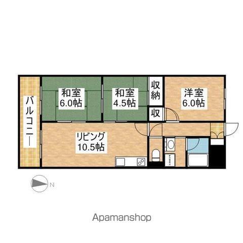 メゾンソレイユ(3LDK/4階)の間取り写真