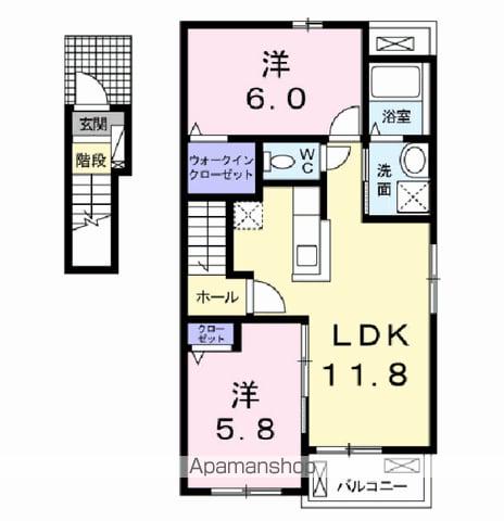 プレジールⅡ(2LDK/2階)の間取り写真