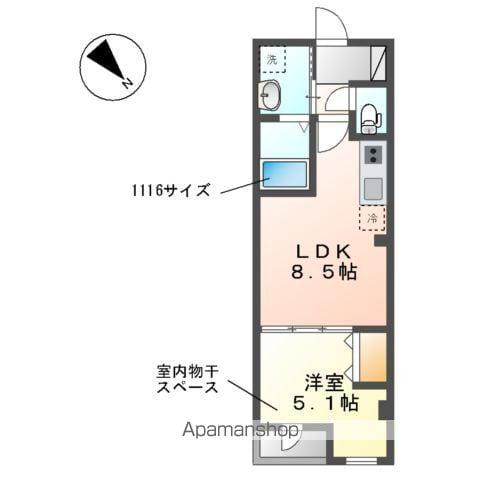 サウダージ(1LDK/3階)の間取り写真