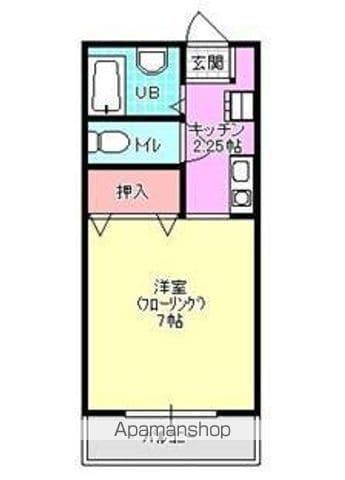 ジャストモアナ(1K/2階)の間取り写真