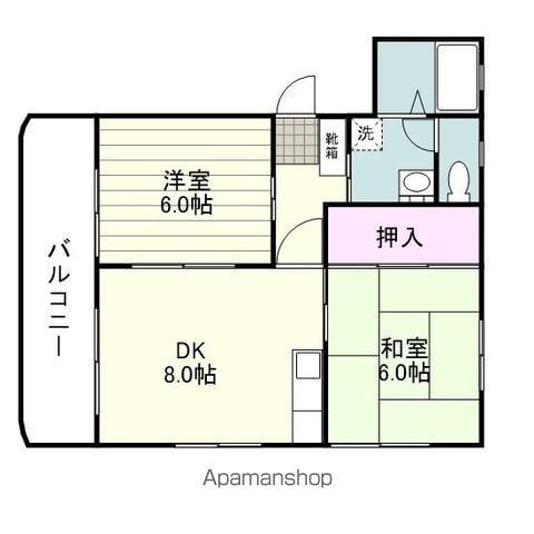 シャンポール輝(2DK/1階)の間取り写真
