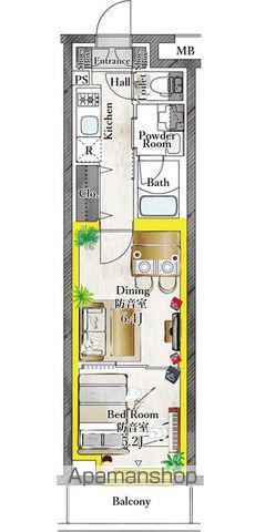 プラネソシエプラス桜台(1DK/1階)の間取り写真