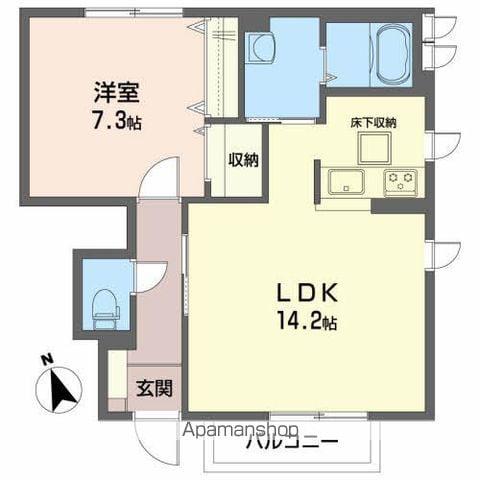 ウィスタリアJ(1LDK/1階)の間取り写真