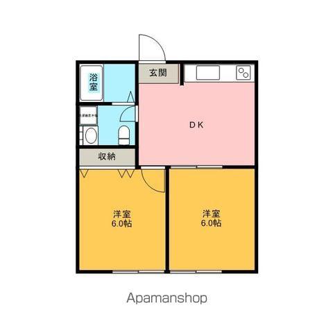 コーポマルジン石浦(2DK/1階)の間取り写真
