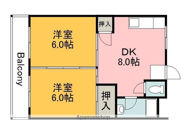 新原第1マンション(2DK/2階)の間取り写真