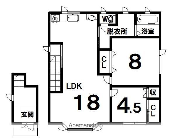 ユトリロ19条(2LDK/2階)の間取り写真