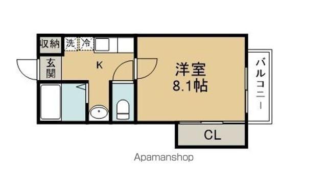 WISH五橋(1K/1階)の間取り写真