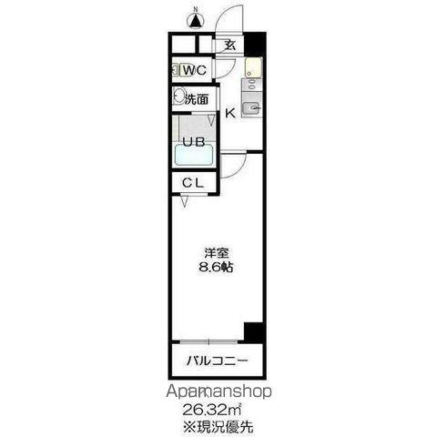 CEREZO(1K/4階)の間取り写真